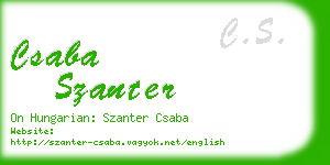 csaba szanter business card